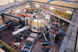 The Frascati Tokamak Upgrade (FTU) machine seen from above. (Click to view larger version...)