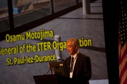 ITER Director-General Motojima gave the overview talk in the opening scientific session on Monday 8 October and ITER played centre stage throughout the conference, with more than 20 members of staff present providing as many scientific papers and posters (the ITER Domestic Agencies, for their part, contributed 54 papers to the conference). © Charles Lasnier (Click to view larger version...)