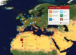 This is the idea: the EU-MENA Supergrid. Souce: Desertec (Click to view larger version...)