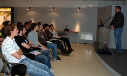 Alex Martin briefing the Spanish Master students on ITER. (Click to view larger version...)