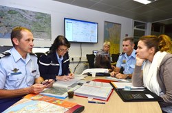 From left to right: Colonel Geneau, Major Monglat (gendarmerie), Annick Bocchiardo (Iter France), Captain Mounier (gendarmerie) and Joana Amiand (Préfecture). (Click to view larger version...)