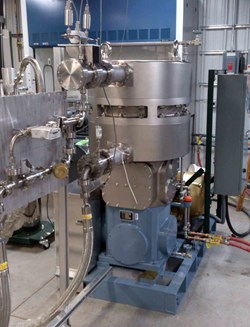 A tritium-compatible pump is part of a test stand used to assess pumping speed and pump reliability. ITER. Photo: US ITER/ORNL (Click to view larger version...)