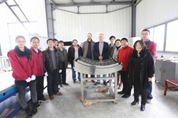 A three-member team from IPP headed by Helmut Fuenfgelder (sixth from right), visited China late February to examine and accept the second antenna. (Click to view larger version...)
