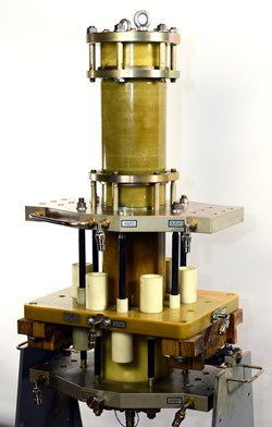 At the Efremov Institute in Saint Petersburg, Russia, a prototype of the pirobreaker has been manufactured and tested for ITER. The pirobreaker acts as a backup circuit breaker, using explosive charges to interrupt the current in the case of main circuit breaker failure. (Click to view larger version...)