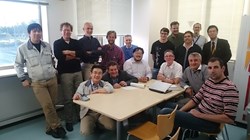 The LIPAc team in Rokkasho, Japan, has successfully accomplished the first hydrogen plasma in the ionization chamber and the first extraction of an ion beam (H+). (Click to view larger version...)