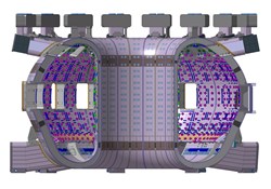 The ITER vacuum vessel will be twice as big and sixteen times as heavy as the vessel of any previous tokamak. (Click to view larger version...)