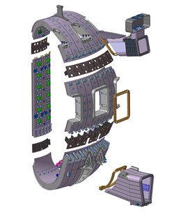 Its double-wall structure is designed to provide a high quality vacuum for the plasma as well as the first confinement barrier for tritium, forming an important part of safety of the ITER device. (Click to view larger version...)