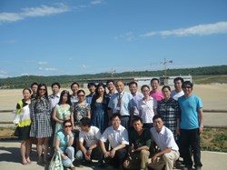 The group of civil servants from various Chinese provinces on the ITER worksite last week. (Click to view larger version...)