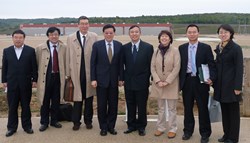 The Chinese think tank DRC visited the ITER site this week. Pictured: Jianping Zhao, Fei Feng, André Chieng, DCR President Wei Li, ITER DDG Ju Jing, Lanlan Sun, Mingxing Su (IO) and Xiheng Jiang. (Click to view larger version...)