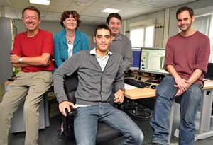 The winning team: from left to right, Wolfgang Werner, Elisabeth Storath, Yoan Cuvillier, Tristan Sarot and Bastien Bezol. (Click to view larger version...)