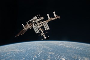 ''For the first time in human history, we're now finding industrialized nations forming partnerships to design and build complex, technological assets for which no nation alone can bear the cost or the risk.'' (Pictured, the International Space Station.) (Click to view larger version...)