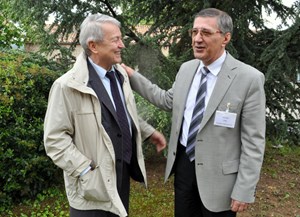 Englen Azizov, the director of the Institute of Tokamak Physics at Triniti (left), here with colleague Oleg Filatov, director of the Efremov Institute in Saint Petersburg, says Triniti has the experience and the tools to host Ignitor. (Click to view larger version...)