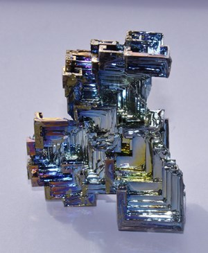 Semi-metallic bismuth crystal, used in thermoelectric compounds and special bearing alloys. © ESA (Click to view larger version...)