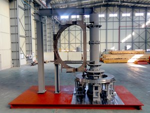 Korea has built and tested this 5:1-scale mockup of the largest tool in the subgroup—the Vacuum Vessel Sector Sub Assembly Tool. (Click to view larger version...)