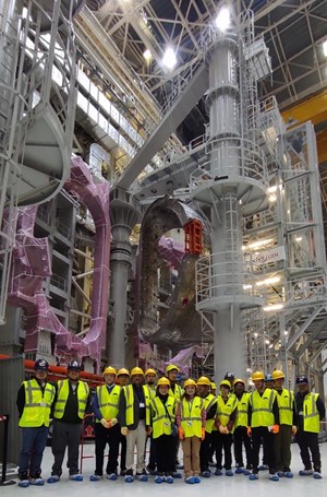 Participants to the ITER Research Plan development workshop during a visit to the ITER Assembly Hall. (Click to view larger version...)
