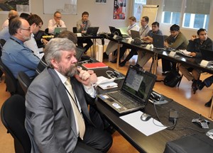 The SQAWG working group usually meets four times a year, twice by videoconference and twice in person. Sitting up front is Pavel Chaïka, from the Russian Domestic Agency. (Click to view larger version...)