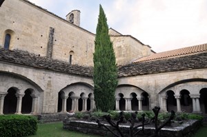 The 12th century cloister has been reconstructed based on the few surviving arches—Ganagobie is now very much like it was in the late High Middle Ages. (Click to view larger version...)