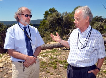 Trained at the University of Milan, Italian-born Umberto Finzi (right) headed the European Fusion Programme from 1996 to 2004 and played a key role in the negotiations that led to building ITER in Europe. He is pictured here at ITER with long-time acquaintance Jean Jacquinot, former director of JET. (Click to view larger version...)