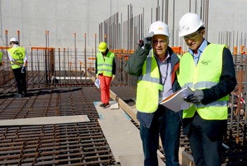 Two CLI members, Alain Mailliat (front, left) and Bertrand Beaumont (not pictured), participated on 24 October in an inspection of the ITER worksite carried out by the French nuclear safety authority ASN. (Click to view larger version...)