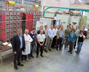 Representatives of the ITER Organization, the European Domestic Agency, OCEM, Himmelwerk, and Consorzio RFX (host to the PRIMA facility) were present for the final tests. (Click to view larger version...)