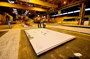 These steel plates, ready to be shipped to Korea, are for the ITER thermal shield. (Click to view larger version...)