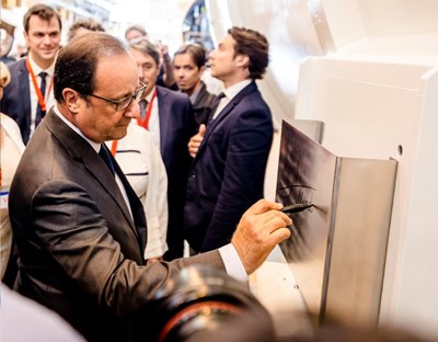 The cryoplant's ''cold boxes'' are currently being equipped with internal components at the Air Liquide factory in Sassenage, near Grenoble, France. During a visit to the factory last summer, French President François Hollande autographed one of them. (Click to view larger version...)