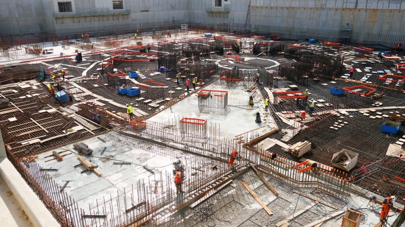 The final foundation operations for the 400,000-tonne Tokamak Complex will be finalized when the perfectly circular last segment is poured before the end of August. (Click to view larger version...)