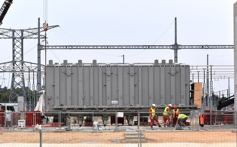 Delivered to ITER in June, the electrical transformer is the first of three similar components, part of China's procurement to ITER, for the pulsed power electrical network. (Click to view larger version...)