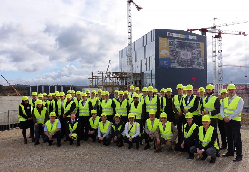 About 50 attendees of the Remote Handling Progress Review and Standardization Workshop were able to participate in an ITER site tour and see where ''their'' remote handling systems will be located. (Click to view larger version...)