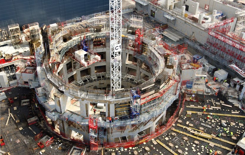Ten days later, with a large part of the formwork and scaffolding removed, the details of the Tokamak bioshield have at last become easier to ''see'' for the non-specialist. (Click to view larger version...)