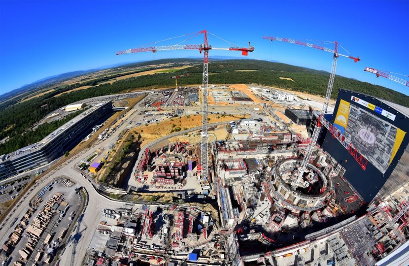 Some 3,300 cubic metres of concrete have already gone into the ITER bioshield (circular structure, at right); pouring is underway now on the L3 level and the first rebar has been set in place for L4. The other structures of the Tokamak Complex—the Tritium, Tokamak and Diagnostics buildings—are advancing each at its own rhythm. By the time assembly activities get underway late next year, the Complex will have a roof ... (Click to view larger version...)