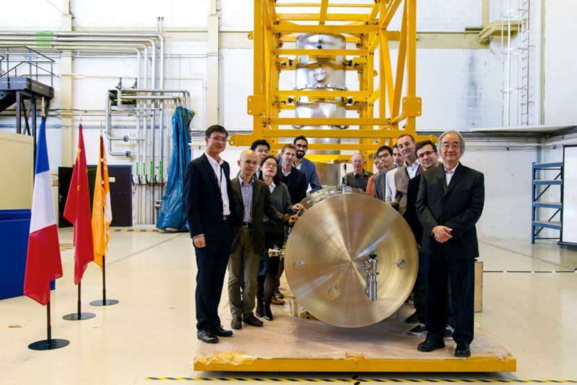 The ITER feeder and instrumentation team members responsible for the design and manufacturing of the cryogenic feedthrough for poloidal field coil #4. (Click to view larger version...)