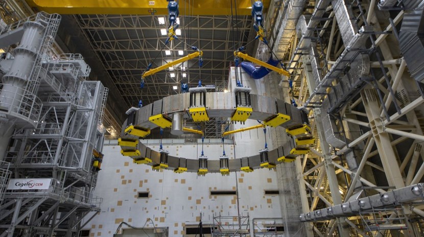 The first poloidal field coil to be produced by the European Domestic Agency on site at ITER—PF5—was positioned at the bottom of the Tokamak pit on 16 September. (Click to view larger version...)