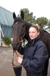 Between races, Iter-the-horse has his home in the Cabriès Training Grounds, some 15 kilometres north of Aix-en-Provence. He is shown here with Alexia, who rides him every morning.