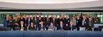 Discussing the implementation of ITER physics R&D: ITPA Coordinating Committee Chair Yutaka Kamada (front row, 2nd from left); IEA IA CTP Chair Steve Eckstrand (front row, 2nd from the right); ITER Director-General Motojima (front row, 3rd from left); David Campbell, Director of Plasma Operation Directorate (front row, 1st from the right) and colleagues.