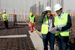 Two CLI members, Alain Mailliat (front, left) and Bertrand Beaumont (not pictured), participated on 24 October in an inspection of the ITER worksite carried out by the French nuclear safety authority ASN. 