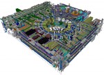 Isometric view of the ITER plant systems in Level B2, B2M, B1 and L1 of the Tokamak Complex.