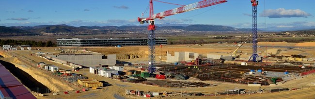 On a cristal-clear mid-December afternoon, the view from the ITER site extends to the snowcapped summit of the Montagne de Lure.