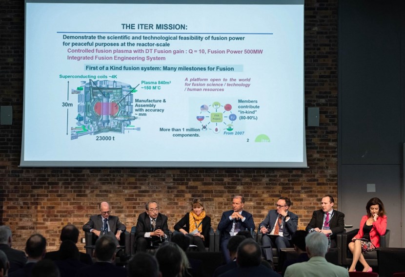 Yutaka Kamada, ITER Deputy Director-General for Science and Technology, introduces the relevance of ITER to achieving fusion energy during a panel called ''The state of global fusion policy and its current challenges.'' (Click to view larger version...)