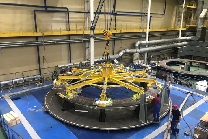 Assembly of poloidal field coil #1 in Russia