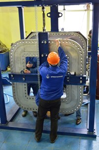 On the road to the ITER Port Plug Test Facility: gasket tests at Cryogenmash, near Moscow last week. (Click to view larger version...)