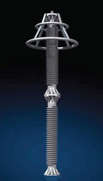 As their name suggests, surge arresters are designed to protect the transformers from a major voltage surge of the kind that lightning can cause. Four metres in height, they are calibrated to divert the considerable amount of energy generated by a surge to the ground. (Click to view larger version...)