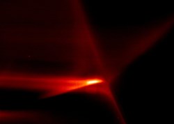 False colour images of the 'X-point' region at the base of the MAST plasma captured by the high-speed camera during H-mode—without resonant magnetic perturbation ... (Click to view larger version...)