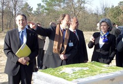 As French Minister of Research and New Technologies (2002-2004) and later of European Affairs (2004-2005), Claudie Haigneré was deeply involved in the ITER Project. She visited what was then the proposed ITER site in 2003—here with physicist Jean Jacquinot (centre) and then French High Commissioner to Atomic Energy Bernard Bigot (left), and again in 2006 after the site was selected. (Click to view larger version...)