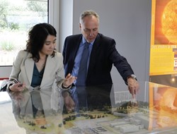 The Commissioner of the Japanese Atomic Energy Commission, Mie Oba, with ITER Deputy Director-General Carlos Alejaldre. (Click to view larger version...)