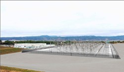 An artist's view of the 4,000 square metre ''switchyard'' through which power will be fed to ITER. © AIF (Click to view larger version...)