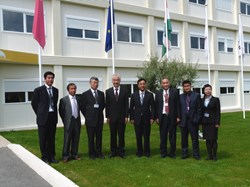 Photo session with the delegation from the Chinese Academy of Science and Technology for Development (from left to right): Fenyu Wang, the Head of CN-DA Delong Luo, the Academy's Executive Vice President Yuan Wang, Director-General Motojima, the Director-General of the Chinese Ministry of Science and Technology Jing Xu, ITER DDG Shaoqi Wang, Feng Liu and Lin Xialan. (Click to view larger version...)