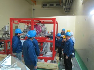 In November 2013 a joint team of European and Japanese engineers unpacked the injector components shipped from France and proceeded with pre-installation activities. LIPAc is a 1:1-scale prototype of the IFMIF accelerator. (Click to view larger version...)