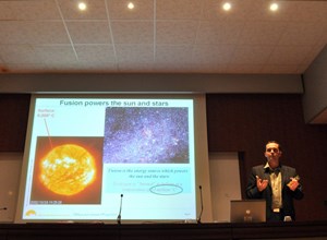 Joël Hourtoule was among the ITER scientists who gave presentations to the young students from La Tour d'Aigues. (Click to view larger version...)
