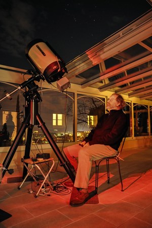 Physicist Jean Jacquinot, now Chair of the Fusion Power Coordinating Committee, has always had a passion for plasmas. When not working toward them during the day, he observes them at night. (Click to view larger version...)